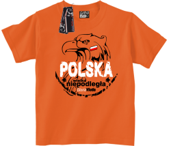 Polska WIELKA Niepodległa - Koszulka dziecięca pomarańcz 