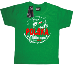 Polska WIELKA Niepodległa - Koszulka dziecięca zielona 