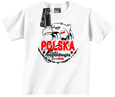 Polska WIELKA Niepodległa - Koszulka dziecięca biała 