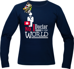 No1 Doctor in the world - Longsleeve męski granat