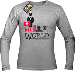 No1 Doctor in the world - Longsleeve męski melnaż