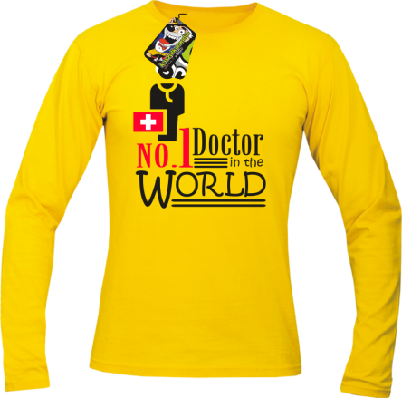 No1 Doctor in the world - Longsleeve męski żółty