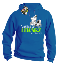 Najlepszy lekarz w okolicy - Bluza męska z kapturem niebieska 