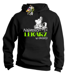 Najlepszy lekarz w okolicy - Bluza męska z kapturem czarna 