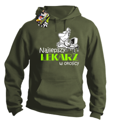 Najlepszy lekarz w okolicy - Bluza męska z kapturem khaki