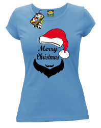 Merry Christmas Barber - Koszulka damska błękit