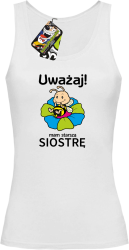 Uważaj mam starszą siostrę SERIA PSZCZÓŁKI - Top damski biały