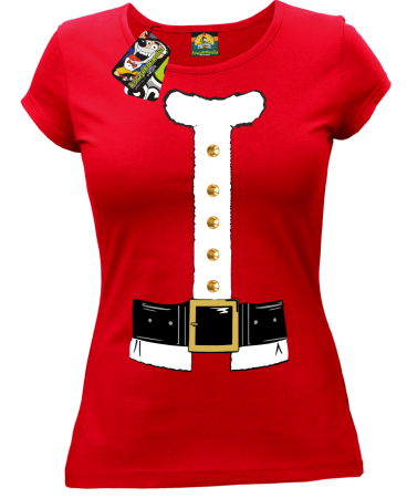 Strój Mikołaja - koszulka świąteczna damska