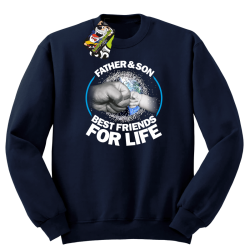 Father & son best friends for life - Bluza męska z STANDARD granat