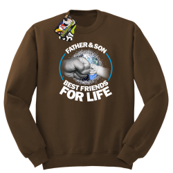 Father & son best friends for life - Bluza męska z STANDARD brąz