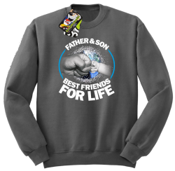 Father & son best friends for life - Bluza męska z STANDARD szara