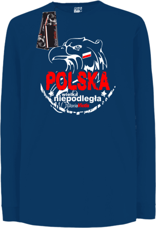 Polska WIELKA Niepodległa - Longsleeve dziecięcy niebieski 