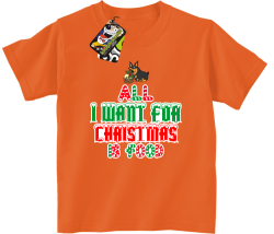 All I want for Christmas Dog Orange