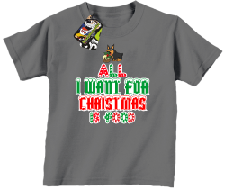 All I want for Christmas Dog Grey
