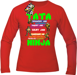 Tata Odważny jak Leonardo Żółwie NINJA Turtles - Longsleeve męski red