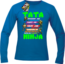 Tata Odważny jak Leonardo Żółwie NINJA Turtles - Longsleeve męski niebieski