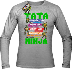 Tata Odważny jak Leonardo Żółwie NINJA Turtles - Longsleeve męski melanż