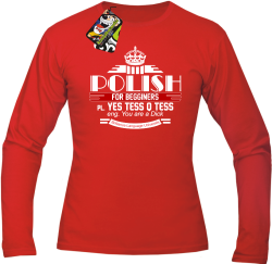 Polish for begginers Yes Tess Q Tess - Longsleeve męski czerwony 