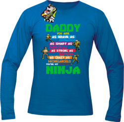 Daddy you are as brave as Leonardo Ninja Turtles - Longsleeve męski  niebieski
