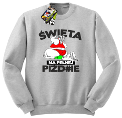 Święta na pełnej Piź#zie - Bluza męska STANDARD melanż