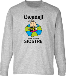 Uważaj mam starszą siostrę SERIA PSZCZÓŁKI - Longsleeve dziecięcy melanż