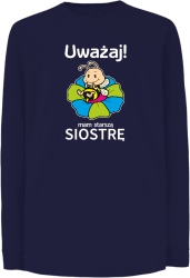 Uważaj mam starszą siostrę SERIA PSZCZÓŁKI - Longsleeve dziecięcy granat