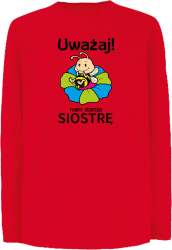 Uważaj mam starszą siostrę SERIA PSZCZÓŁKI - Longsleeve dziecięcy czerwony