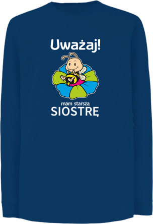 Uważaj mam starszą siostrę SERIA PSZCZÓŁKI - Longsleeve dziecięcy niebieski