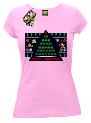 Merry Christmas Retro Games jasno różowa