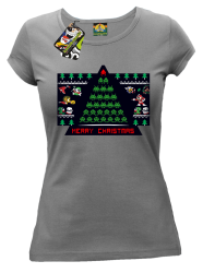 Merry Christmas Retro Games szara