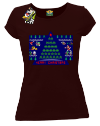 Merry Christmas Retro Games brązowe