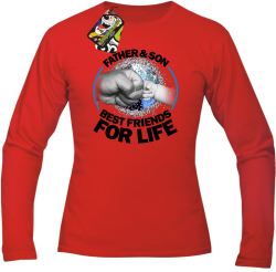 Father & son best friends for life - Longsleeve męski czerwony