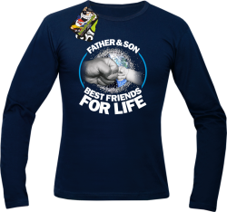 Father & son best friends for life - Longsleeve męski granat