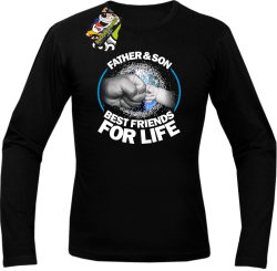 Father & son best friends for life - Longsleeve męski czarny