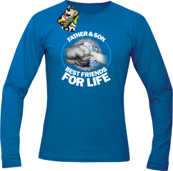 Father & son best friends for life - Longsleeve męski niebieski