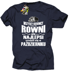 Wszyscy kierowcy rodzą się równi ale najlepsi urodzili się w - Koszulka męska granat