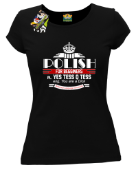 Polish for begginers Yes Tess Q Tess - Koszulka damska czarna 