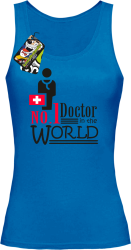 No1 Doctor in the world - Top damski niebieski