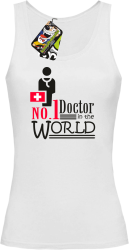 No1 Doctor in the world - Top damski biały