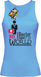 No1 Doctor in the world - Top damski błękit
