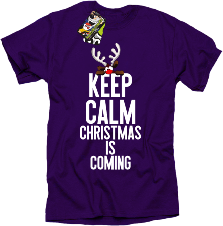 Keep calm christmas is coming - koszulka męska świąteczna