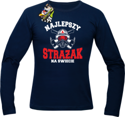 Najlepszy Strażak na świecie Fire Helmet - Longsleeve męski  granat