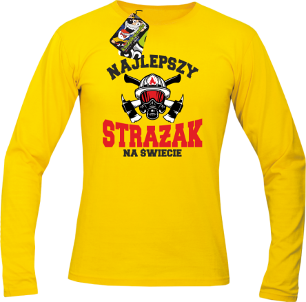 Najlepszy Strażak na świecie Fire Helmet - Longsleeve męski  żółty