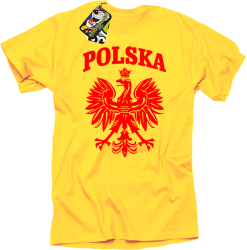 Polska - Koszulka męska  żółty