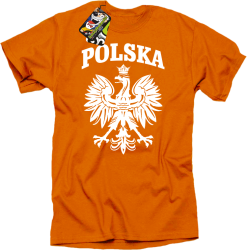 Polska - Koszulka męska pomarańcz