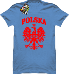 Polska - Koszulka męska błękit