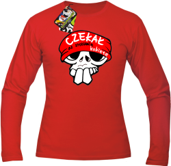 Czekał aż zrozumie kobietę - Longsleeve męski red