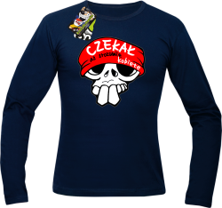 Czekał aż zrozumie kobietę - Longsleeve męski granat