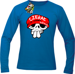 Czekał aż zrozumie kobietę - Longsleeve męski niebieski