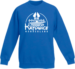 Katowice wonderland - Bluza dziecięca standard bez kaptura niebieska 